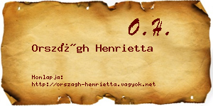 Országh Henrietta névjegykártya